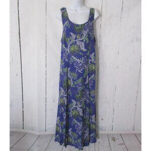 April Cornell Dress M Medium Purple Floral Maxi Prairie Cottagecore Sleeveless